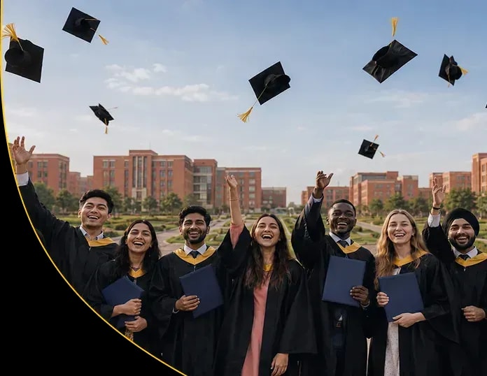 Amity University Online graduates celebrating