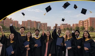 Amity University Online graduates celebrating