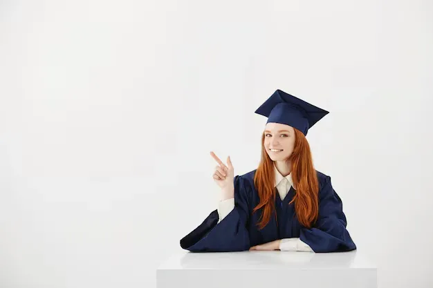 female-graduate-smiling-pointing-finger-side-sitting_176420-14244.webp