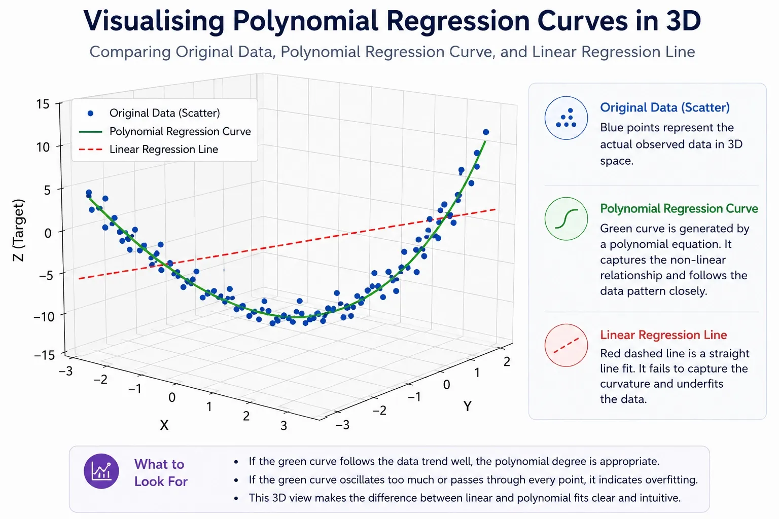 Visualising Polynomial Regression Curves in 3D